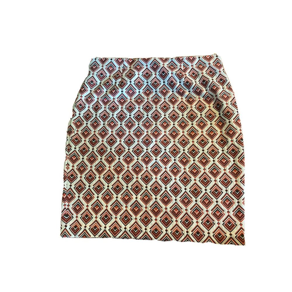 Womens Roz & Ali Geometric Retro Skirt Size Plus